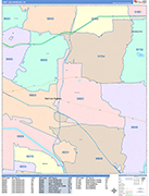 East Los Angeles  Wall Map Color Cast Style